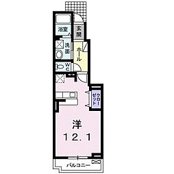プラシード ワンルームの間取図画像