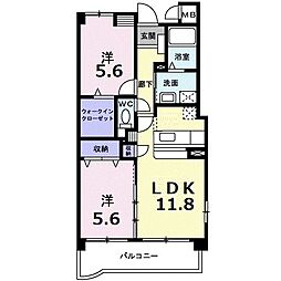 トゥー・ル・モンド 2LDKの間取図画像