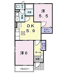 間取図画像 2DK