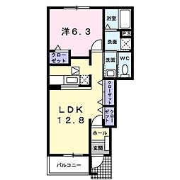 ドゥ・サンパティーク　Ｂ 1階1LDKの間取り