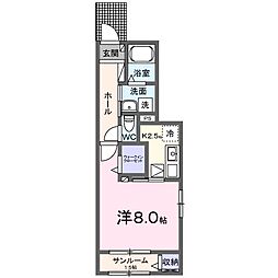 セイバリー VII 1Kの間取図画像