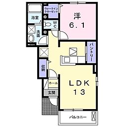 エトワール 1LDKの間取図画像