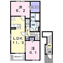 プリートG 2LDKの間取図画像