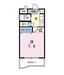 GRACE.ONE 1Kの間取図画像