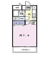GRACE.ONE 1Kの間取図画像