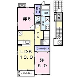 シーサイド・K 2LDKの間取図画像