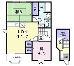 セレーネ310　Ｂ 2階2LDKの間取り