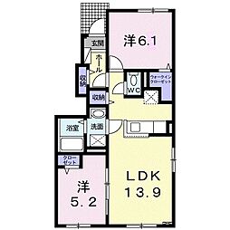 ル リアン(Le Lian) 2LDKの間取図画像