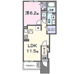 一宮市西五城字下須賀アパート 1LDKの間取図画像