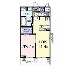 グレースコート10 1LDKの間取図画像