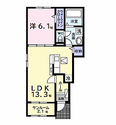 ソラリアA 1LDKの間取図画像