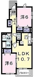 プリムローズ3 2LDKの間取図画像