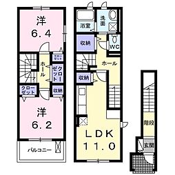 スマートハズ 2LDKの間取図画像