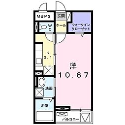ナオパウム 1Kの間取図画像