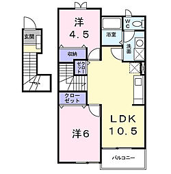 メゾンエレガン 2LDKの間取図画像