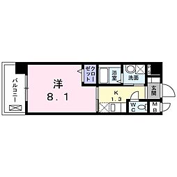 アンフレーシュ 1Kの間取図画像