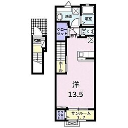 ラ・ポーズ ワンルームの間取図画像