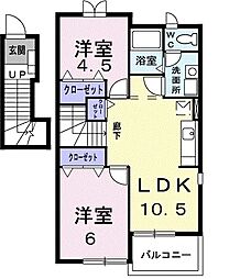 プチレジデンスディーヴァB 2LDKの間取図画像