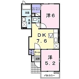ネオ・ブリーズ 2DKの間取図画像