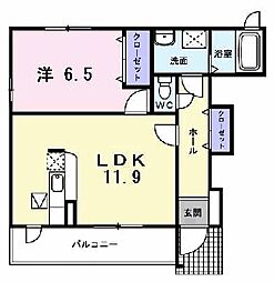 ビラージュ・ブリエ1 1LDKの間取図画像