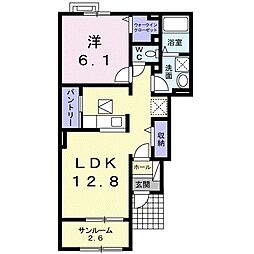 エム.ジョワイユ2 1LDKの間取図画像