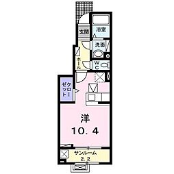 ハーモニーワン ワンルームの間取図画像
