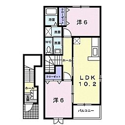 シェモア・長田N 2LDKの間取図画像