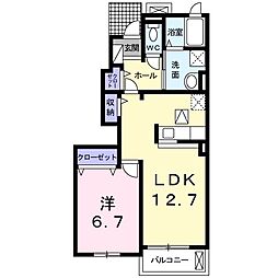 メゾンあやたか 1LDKの間取図画像