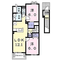 イルディーヴォ5 2LDKの間取図画像