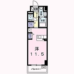 ノーサイド立葉 ワンルームの間取図画像