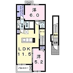エテルノ2 2LDKの間取図画像