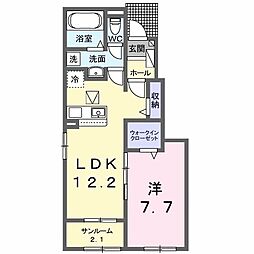 パーク　ヴィラ　Ｋ 1階1LDKの間取り