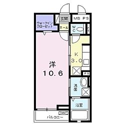 グランツロイヤルONO 1Kの間取図画像