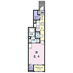メディアルナ 1Kの間取図画像