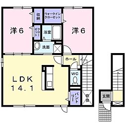 ゴールデンイーグル 2LDKの間取図画像
