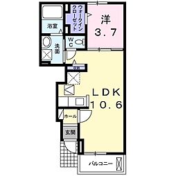 スターライズ可部南 1LDKの間取図画像