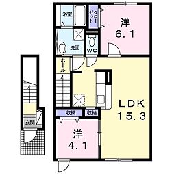 メゾンジャンティーユ 2LDKの間取図画像