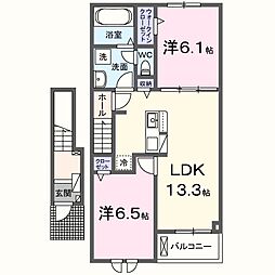 グレイス ヌーヴォー K 2LDKの間取図画像