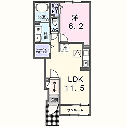 ヘイズグラス 1LDKの間取図画像