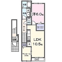ふるり 1LDKの間取図画像