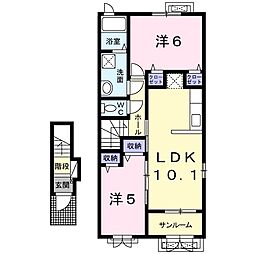 チェリーブロッサム 2LDKの間取図画像