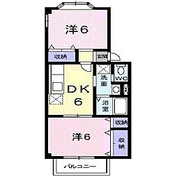 エスポアメゾン2 2DKの間取図画像