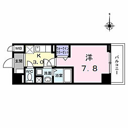 アーバンスクウェア丸の内 1Kの間取図画像
