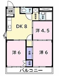 ハイツ太子堂 3DKの間取図画像
