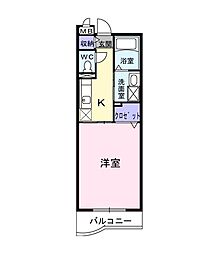 レジデンスR・J 1Kの間取図画像