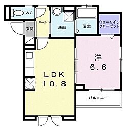 エムロードIII 1LDKの間取図画像