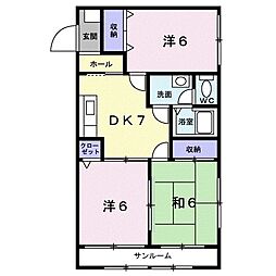 ステイズII 2階3DKの間取り