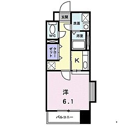 セレーノ・コンフォート大手門 1Kの間取図画像
