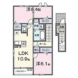 ソアレ 2階2LDKの間取り