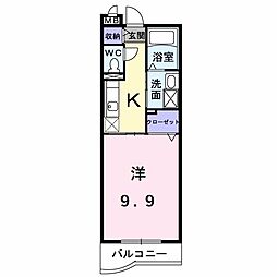 ダイアモンドF 1Kの間取図画像